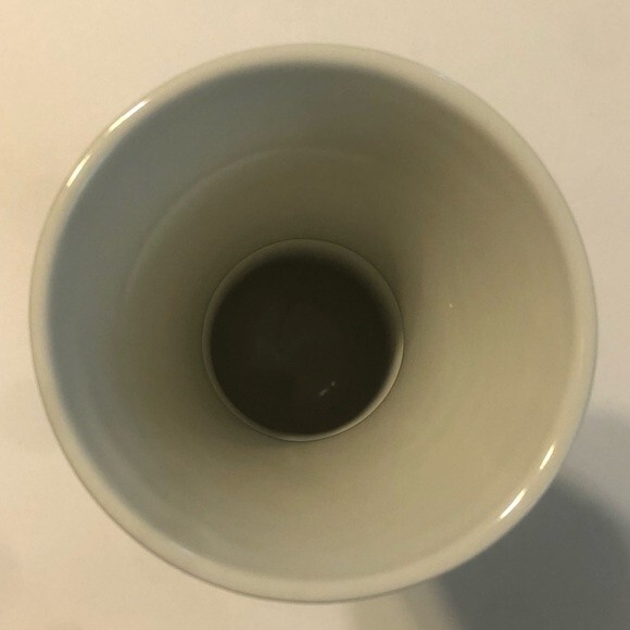 DANSK NIB Metallise Bud Vase 7.25" White Bronze Brown Band Crackle Flowers - Picture 10 of 10